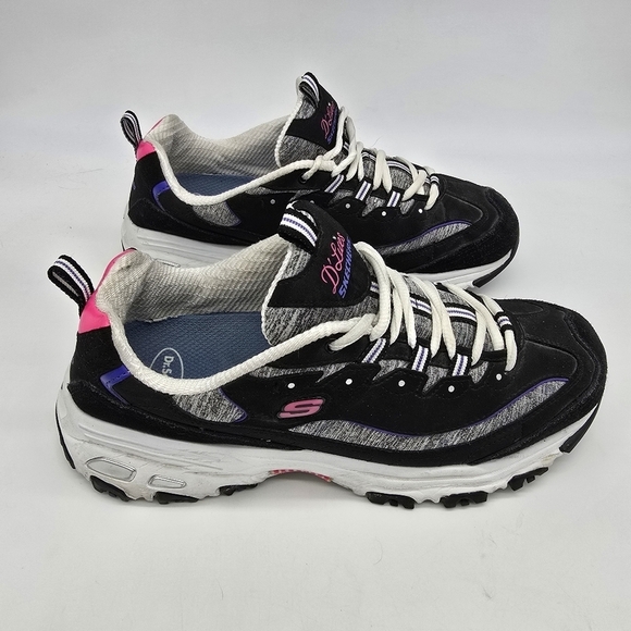 Skechers Shoes Womens 11 D Lites Gray Black Running Training Sneakers 149060 - Picture 4 of 8
